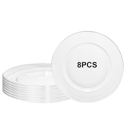 PYVYLO Glass Salad Plates Set of 8 Clear 7.5 Glass Dessert Plates for Cake Snacks