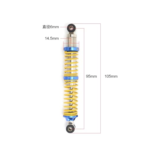Amortisseur RC de précision en acier inoxydable jaune double section 1/10