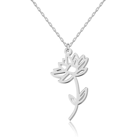 UMAGICBOX July Water Lily Birth Flower Necklace Cover