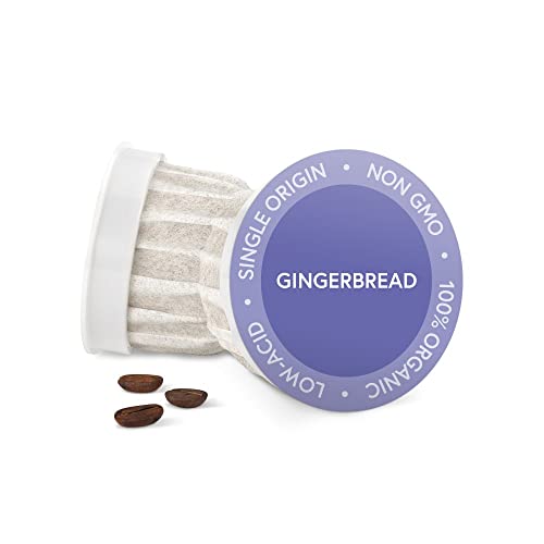 Fabula Organic Coffee Pods Gingerbread Medium Roast - Low Acid - Single Origin - Mold Free - Non-Gmo - Fair Trade - Only Compatible With Keurig K Cup 1.0 & 2.0 Brewers - 24 Count #TOP5