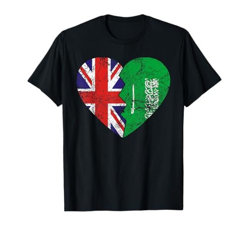 Saudi British Flags Heart | Reino Unido Arabia Saudita Camiseta