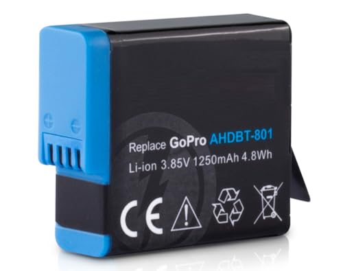 Power Li-Ion Akku 1250mAh für GoPro Hero (2018) Hero 5/6 / 7/8 Black AHDBT-801 AHDBT-701 AHDBT-501 AABAT-001
