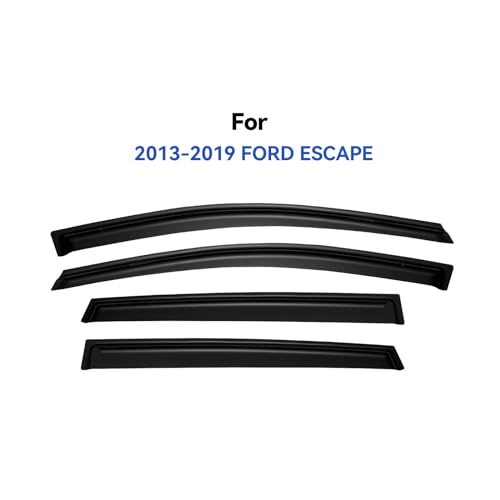 Image of Window Visors Rain Guards Shield for 2013 2014 2015 2016 2017 2018 2019 Ford Escape, Out-Channel Window Vent Wind Deflectors Visors Shades for 13-19 Escape