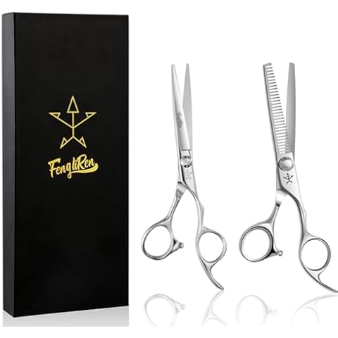 Fengliren High-end Professional Extremely Very Sharp Barber Hair Cutting Scissors Hairdresser Shears For Hair 6 Inch Haircut Scissor Made Of Stainless Steel Alloy For Hairdressing Salon and Home Use Cover