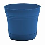 Bloem Saturn 7' Classic Blue Round Resin Planter Pot with Snap-in Saucer for...
