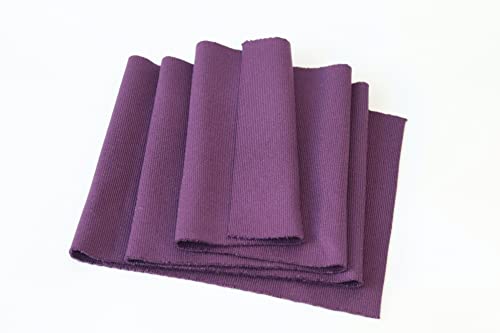 Image of TinaKim Rib Knit Fabric, for Waistbands Neck Cuffs Material (Strip of Purple, 40x8in)