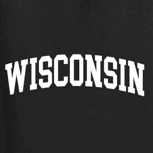 State of Wisconsin College Style Black Fashion Unisex Boys Girls Crewneck Sweatshirt2