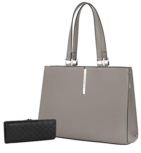 Flora & Co Paris F9521 - Bolso bandolera para colegio, tamaño grande, color gris y gris