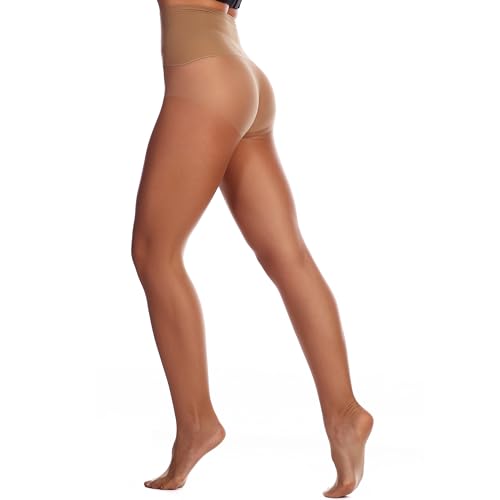 EVERSWE Women's Seamless Control Top Tights 15D, No Seam Pantyhose