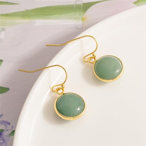 SELOVO Round Crystal Stone Huggie Earrings Fishhook Drop Earrings Gold Tone4