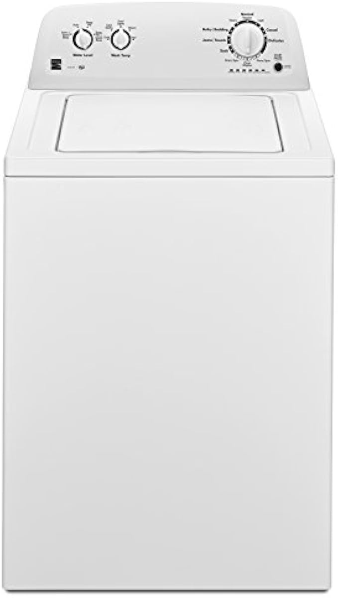 Kenmore Top-Load Washer with Dual Action Agitator, Stainless Steel Top Loader Laundry Washing Machine, 3.5 cu. ft. Capacity White