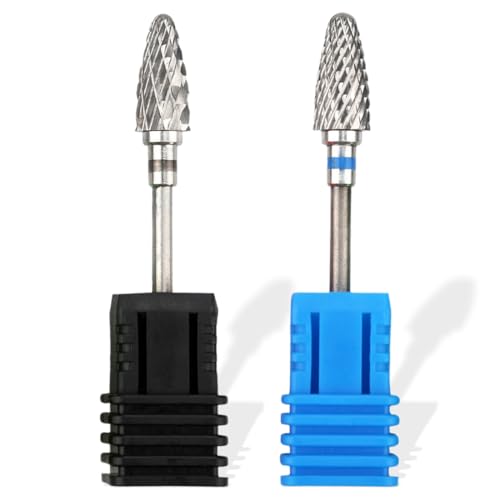 Punte Fresa Unghie, 2 Pezzi Punta Fresa Unghie Carburo di Tungsteno, per Rimuovere Gel, Acrilico, Strumenti per Manicure e Pedicure