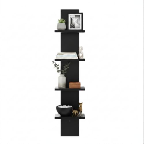 Image of FURNEASER Wall Shelves for Living Room, Hanging Decoration & Corner Display Shelf, Modern & Stylish Bookcase Bookshelf for Home Office Wall Decoration (CLS2)