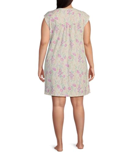 Image of Miss Elaine Short Cottonessa Nightgown, Short Sleeves and Beautiful Pattern Gown, Sleepwear & Loungewear