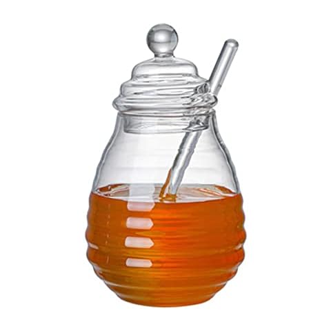 HZIYOU Honigglas und Honiglöffel und Honigtopf aus Glas Cover