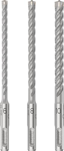 Bosch 3x Coffret de forets pour perforateur PRO SDS plus-5X (pour Béton, Briques silicocalcaires, Ø 6,0, 8,0, 10,0 mm, Professional Accessoire Marteau...