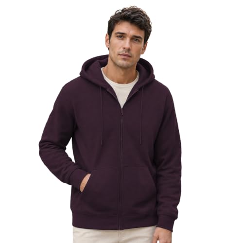 Image of Nobero Classic Zipper Hoodie for Men | Zip Up Hoodies for Men | Regular Fit | Full Zip Closure | Drawstring Hood | Zipped Hooded Sweatshirt | Cotton Rich Zipper Fleece Hoodie