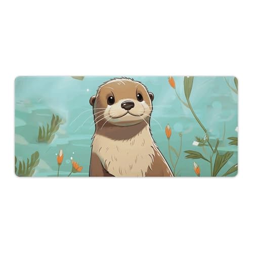 Grand tapis de souris loutre 40x90cm avec base en caoutchouc