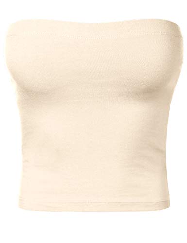 Image of Women's Shapewear Tube Tops Strapless Ruched Built-in Shelf Bra Casual