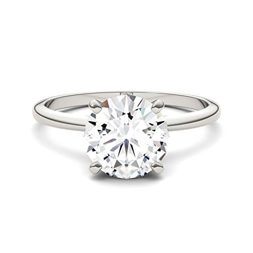 Charles & Colvard Created Moissanite 8mm Round Cut Engagement Ring for Women | 1.9 cttw DEW | Lab Grown | Solid 14K White Gold with Rhodium4