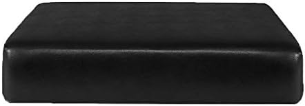 perfk Waterproof PU Leather PU Waterproof Leather Cushion Cover, Fitted Seat Coat Patio Couch Loveseat Sofa Slipcover, Stretch Durable Furniture, Black_1 Seater