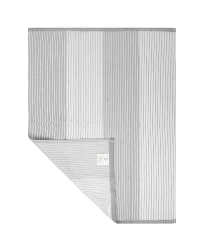 Image of Premium Kitchen Towels 100% Cotton 20 inchx28 inch 6-Pack - Grey | Large 238 GSM yarn dyed flat woven 100% cotton kitchen towel set for lightweight absorbent everyday drying
