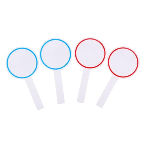 DOITOOL 4Pcs Handheld Dry Erase Scoreboards Writable Voting Paddles for Sports Events and Water Resistant Blank Boards Easy to Clean and Grip for Judges and Competitions