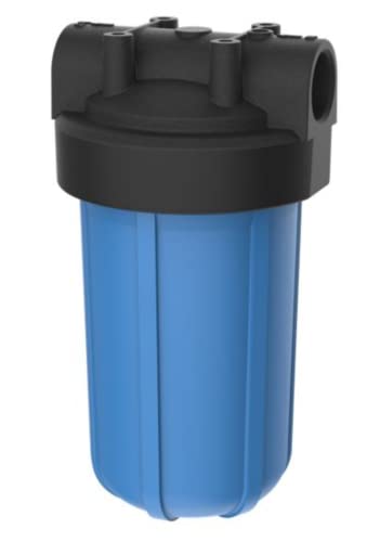 Pentair Pentek 150240 Big Blue Filter Housing, 1 1/2" NPT #10 Whole House Heavy Duty Water Filter Housing with High-Flow Polypropylene (HFPP) Cap, 10-Inch, Black/Blue