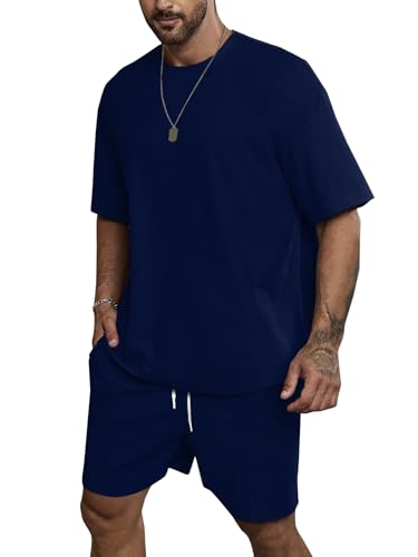 Image of Vogaan Men's T-Shirt and Shorts Set | Top & Shorts Night Suits Set | Night Wear for Men | Holiday Outfits for Men's