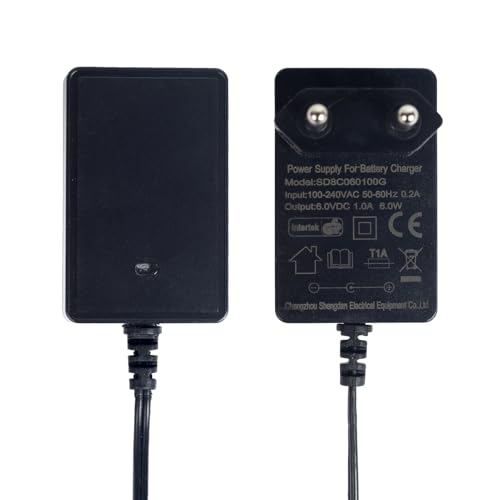 6V Ladegerät für Kinder Elektrofahrzeuge, 6 Volt Batterieladegerät Kompatibel mit Kid Trax Disney Frozen Mickey Minnie Mouse, Audi R8, Moto ATV und Mehr Spielzeugautos - Quadratischer Stecker