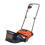 BLACK+DECKER Lawn Raker, 600W, Adjustable Height Scarifier with Large Capacity Front Loading Grass Box, GD300-GB
