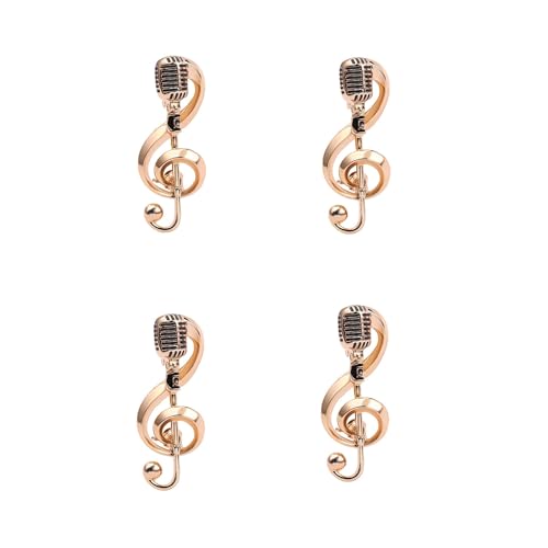 Image of Microphone Music Brooch Cute Music Notes Brooch Pins Microphone Shape Fashion Brooch Simple Accessories for Women Girl Party Concert