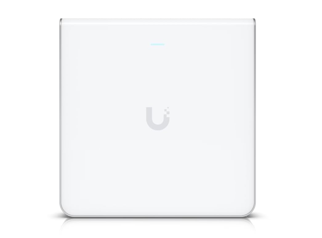 Ubiquiti U6 Enterprise In-Wall WiFi 6E Access Point, 10 flussi spaziali, switch a 4 porte, PoE++