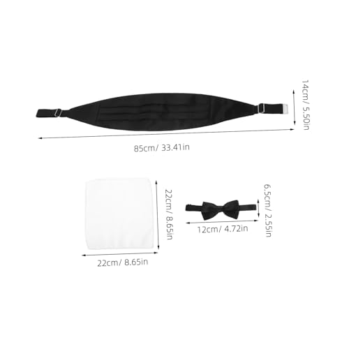 Set de Hombre Cummerbund con Corbata de Moño y Pañuelo miniatura 2