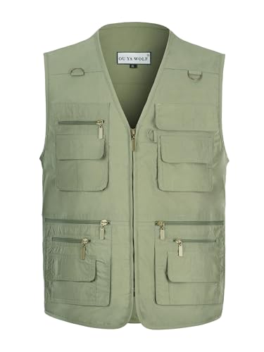 Image of Men's Poplin Outdoors Travel Sports Multi-Pockets Work Fishing Vest