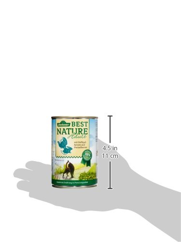 Dehner Best Nature Katzenfutter, Nassfutter, für ausgewachsene Katzen, Geflügelherzen / Kaninchen, 6 x 400 g Dose (2.4 kg)