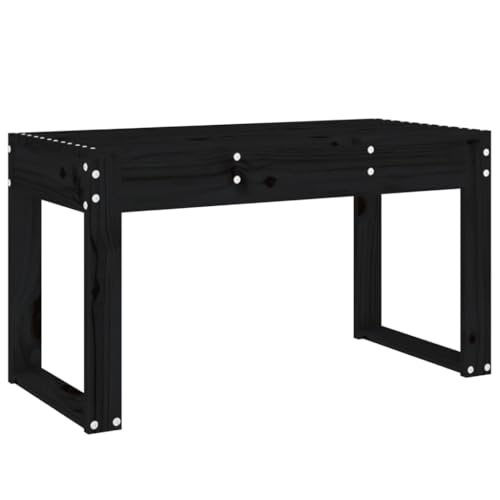 Banc de jardin bois noir 80cm petit banc de parc et balcon