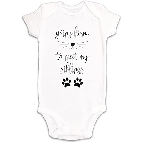 Kate & Meri Going Home To Meet My Siblings (Cat + Dogs) Onesie/Bodysuit Baby Romper (Newborn) Cover
