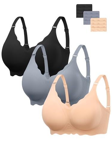 Angelhood Seamless Bras Women Soft Jelly Push Up Wireless Bra Supportive V Neck No Underwire Comfort...