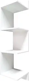 Prateleira de Canto Reto 80 cm, Branco ou Preto, Madeira de Engenharia, Estilo Moderno, Multiuso para Sala, Quarto e Escritório – Kelan