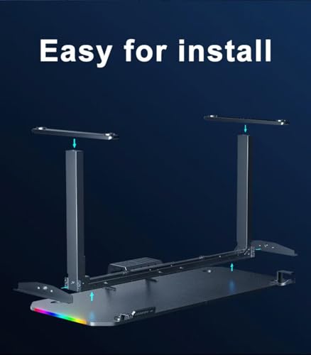Image of Elevate Pro 1400 Electric Height Adjustable Desk | 1400x600 mm RGB Solid Wood Workstation | Motorized Sit-Stand Office & Gaming Table | Memory Preset | Ergonomic Standing Desk (Black)