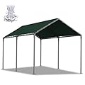 Carport, 10×20 Carport Canopy Portable Garage Tent with 6 Reinforced Metal Poles and Waterproof Shade Cover for Outdoor (Green)