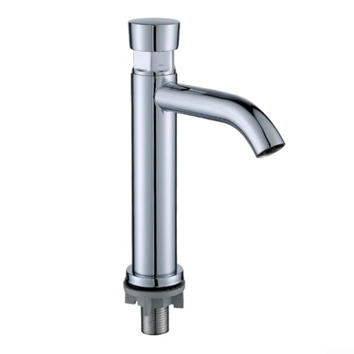 Grifo con pulsador para evitar el derroche de agua en baños públicos y lavabos
