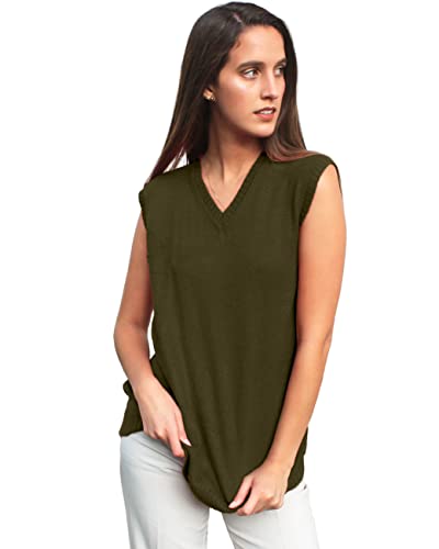 Image of TINKUY Peru Women's Alpaca Wool V-Neck Sweater Vest - Soft Knitted Pullover - Authentic Peruvian Wool - Sizes S-2XL