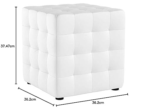 Baxton Studio Siskal Modern Cube Ottoman, White, Set of 2