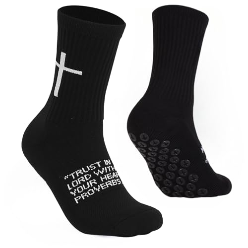Image of Cross Grip Soccer Socks - Anti-Slip Grips Sports Sock with Bible for US 6-13