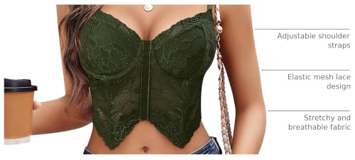 Image of Avidlove Lace Bralettes for Women Y2k Camisole Lingerie Adjustable Strap Crop Top