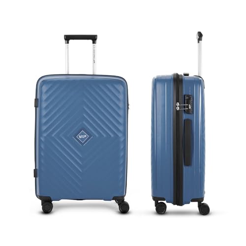 Image of VIP Polypropylene (PP) Quad Active Cabin 55 Cm (Small) 8 Spinner Wheels Trolley Bags for Travel, Hard Case Lightweight Bag with Combination Lock (Taupe Blue, Cabin | 55 cm | Small)