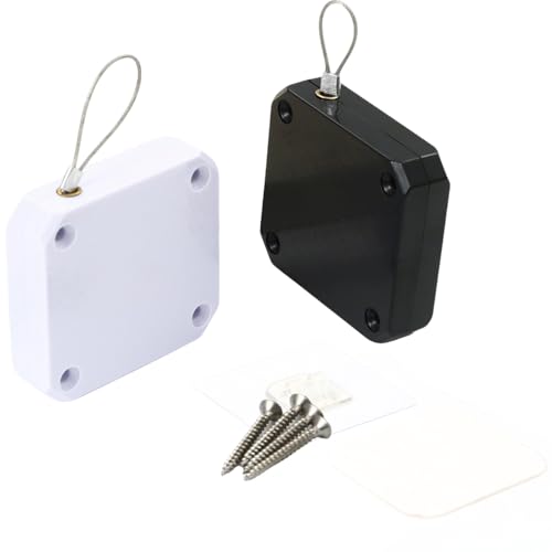 ドアクローザー 自動 引き戸 自動ドア 選べる引力 両面テープ ネジ付き 2個セット ブラック 500g引力 リールズホーム 調節機能 自宅を簡単自動ドア ワイヤー オートロック 開き戸 1.2M 白と黒 ABS制