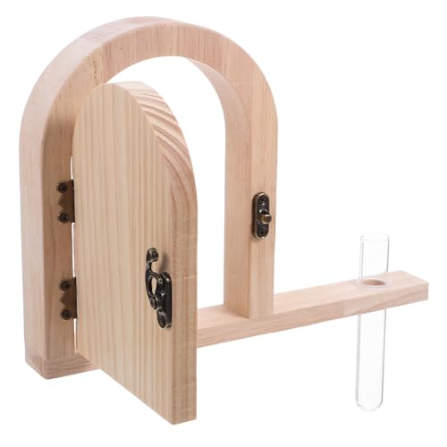 Abaodam 木製フェアリードアコンセントカバー 自然木製試験管花瓶付き とペットの ガード ソケット保護カバー 玄関 バスルーム用装飾コンシ